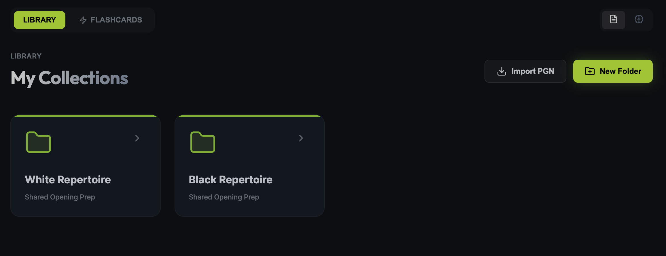 macbase Repertoire — folders and organization